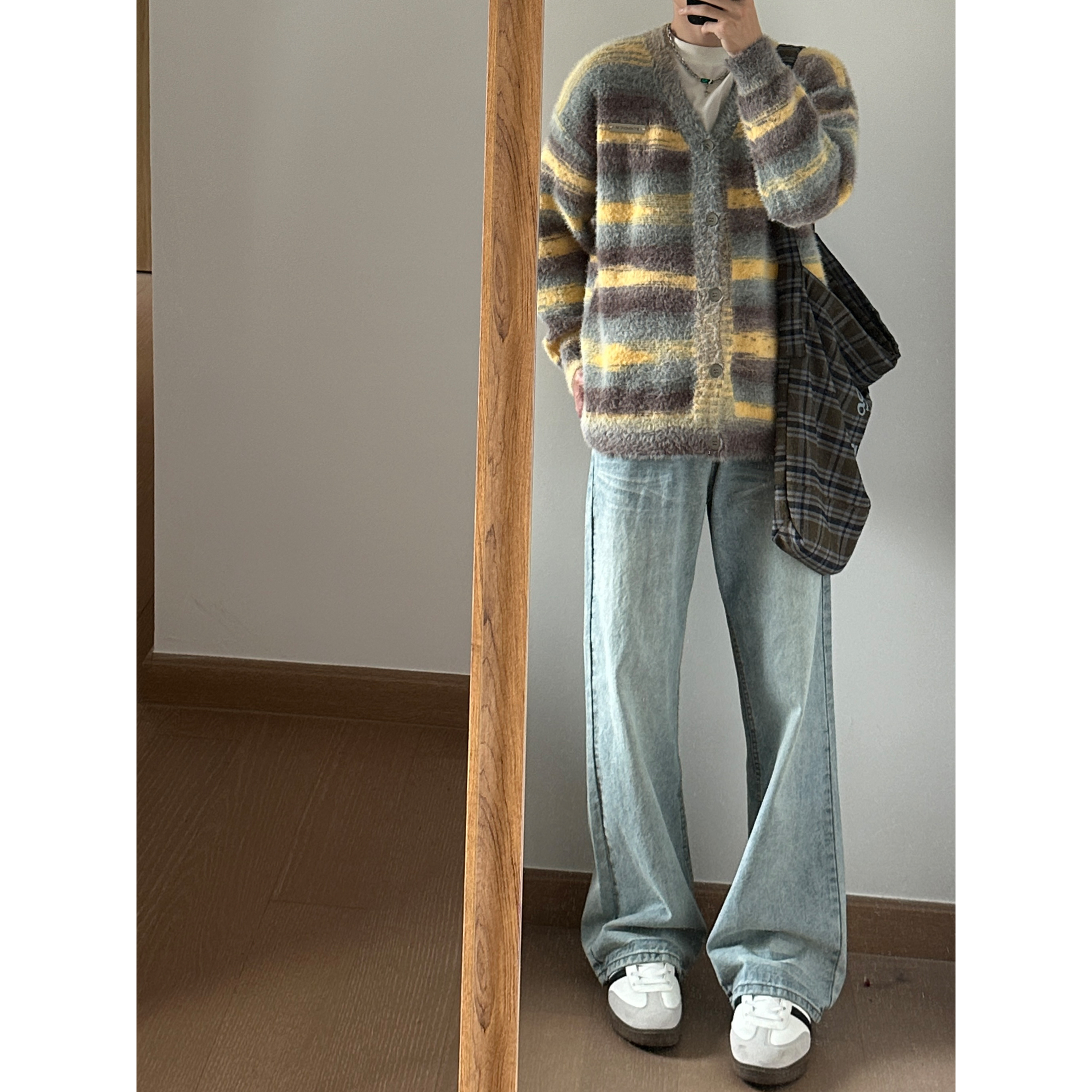 UNLG针织开衫毛衣外套男秋冬高级