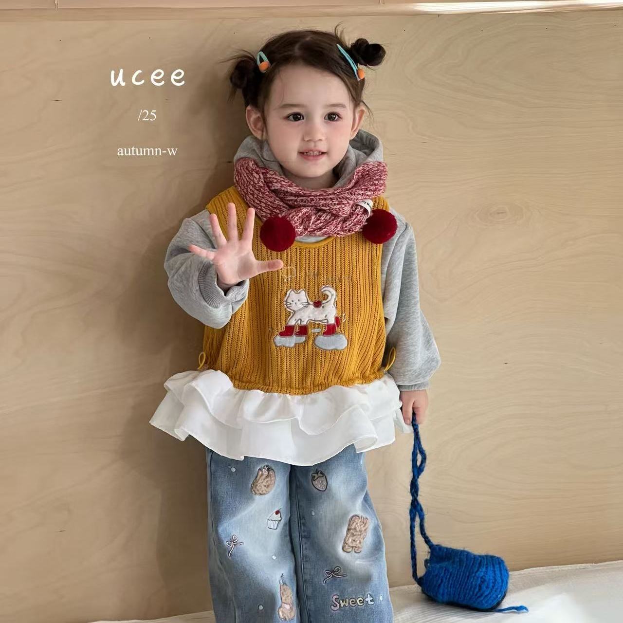 釉兮·25冬～蝴蝶结连帽卫衣套装U269321