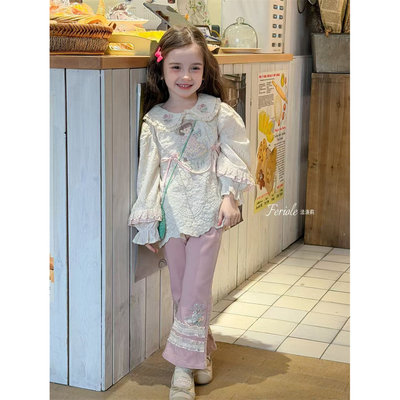 FLL·26春~刺绣花边休闲裤54117