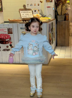 FLL·26春~刺绣兔子纱纱卫衣54130