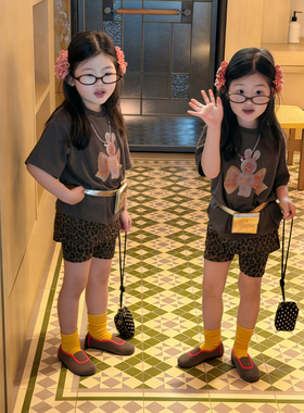 YTJJ·26夏~T恤豹纹骑行裤两件套ZH066/26700+26689