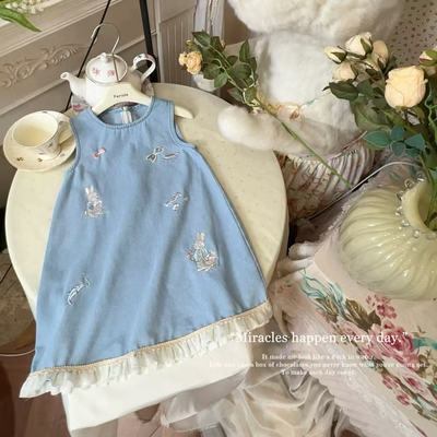 FLL·26春~卡通刺绣牛仔连衣裙54199