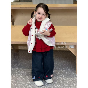 萌希·25冬 K5956 加厚牛仔裤