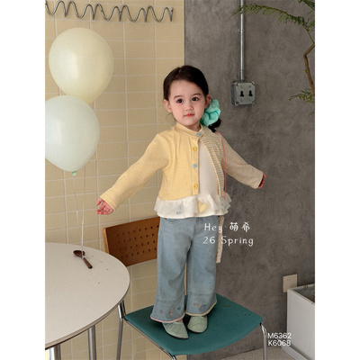 萌希·26春~韩版拼接针织开衫M6362