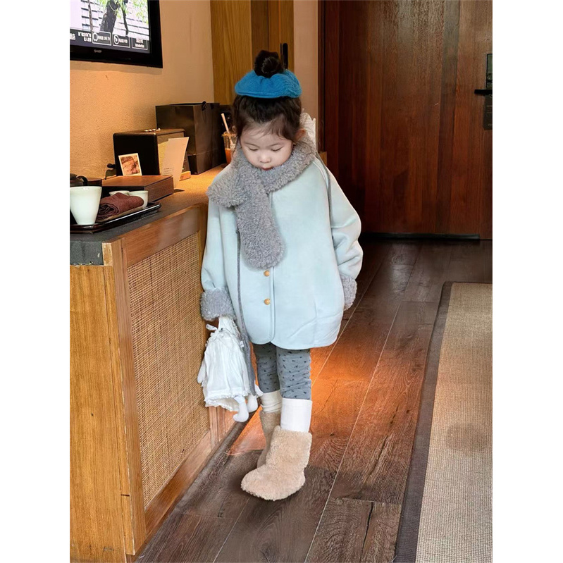 YTJJ·25冬~蓝色皮毛一体带围巾26351