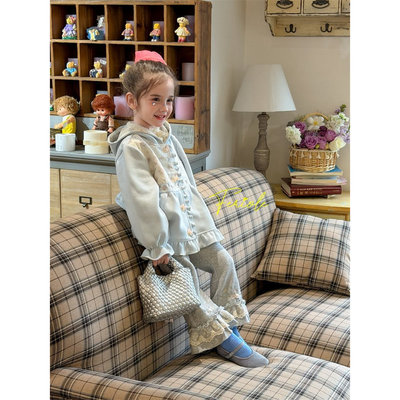 FLL·26春~刺绣花边休闲裤54093