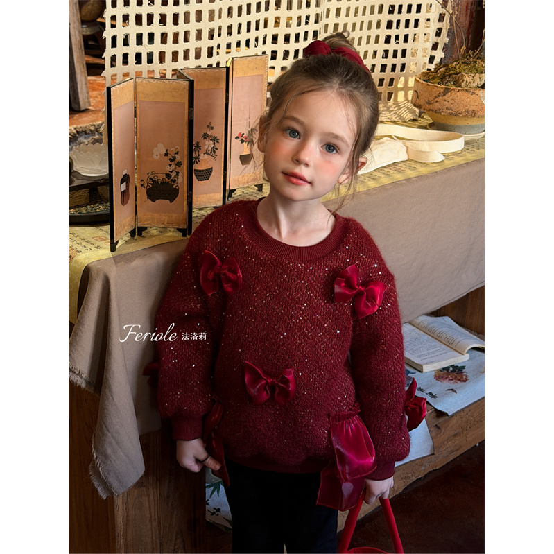 FLL·25冬~立体蝴蝶结加绒卫衣53913