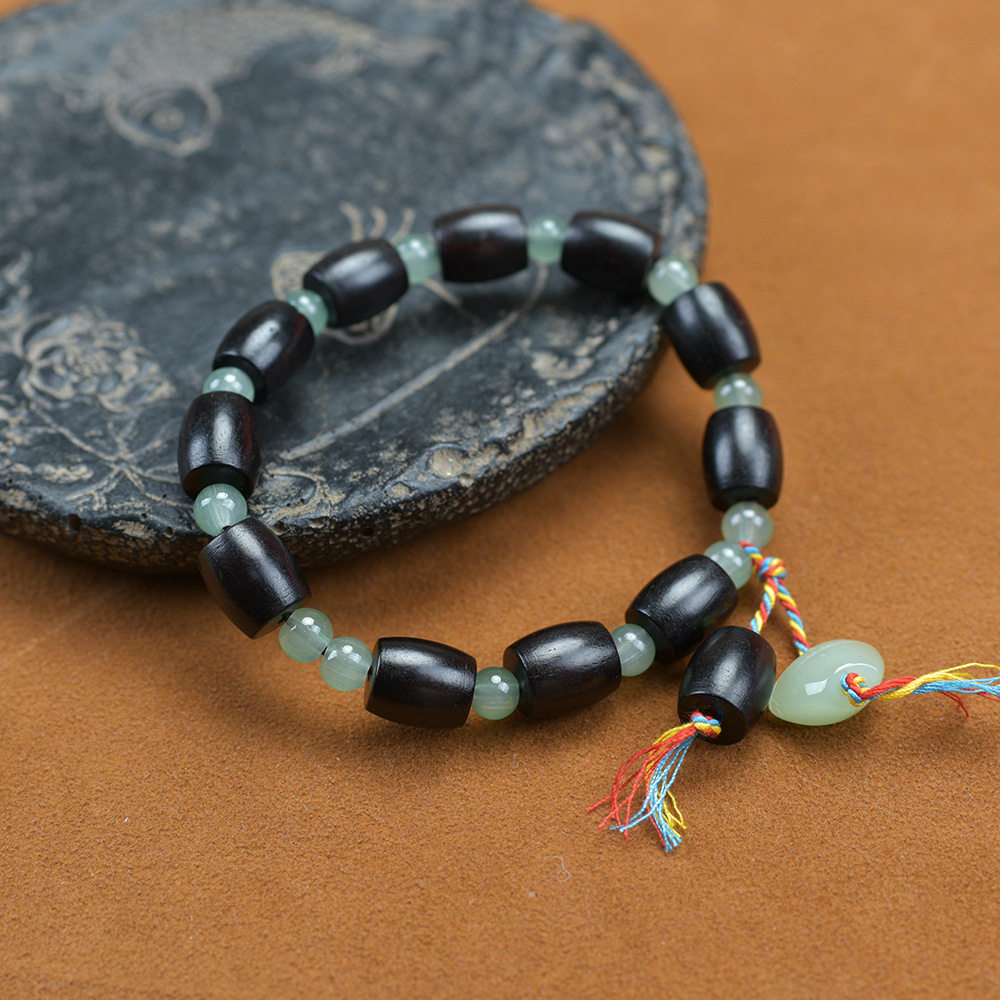 天然黑檀木手串佛珠元宝复古盘玩手饰文玩手串男女款diy双圈,饰品/流行首饰/时尚饰品新,链条,淘宝优惠券,粉丝福利购,淘宝优惠卷