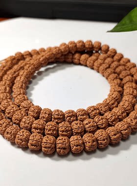 飞碟矮桩小金刚菩提子手串108颗5瓣双龙纹爆肉文玩佛珠念珠手串链