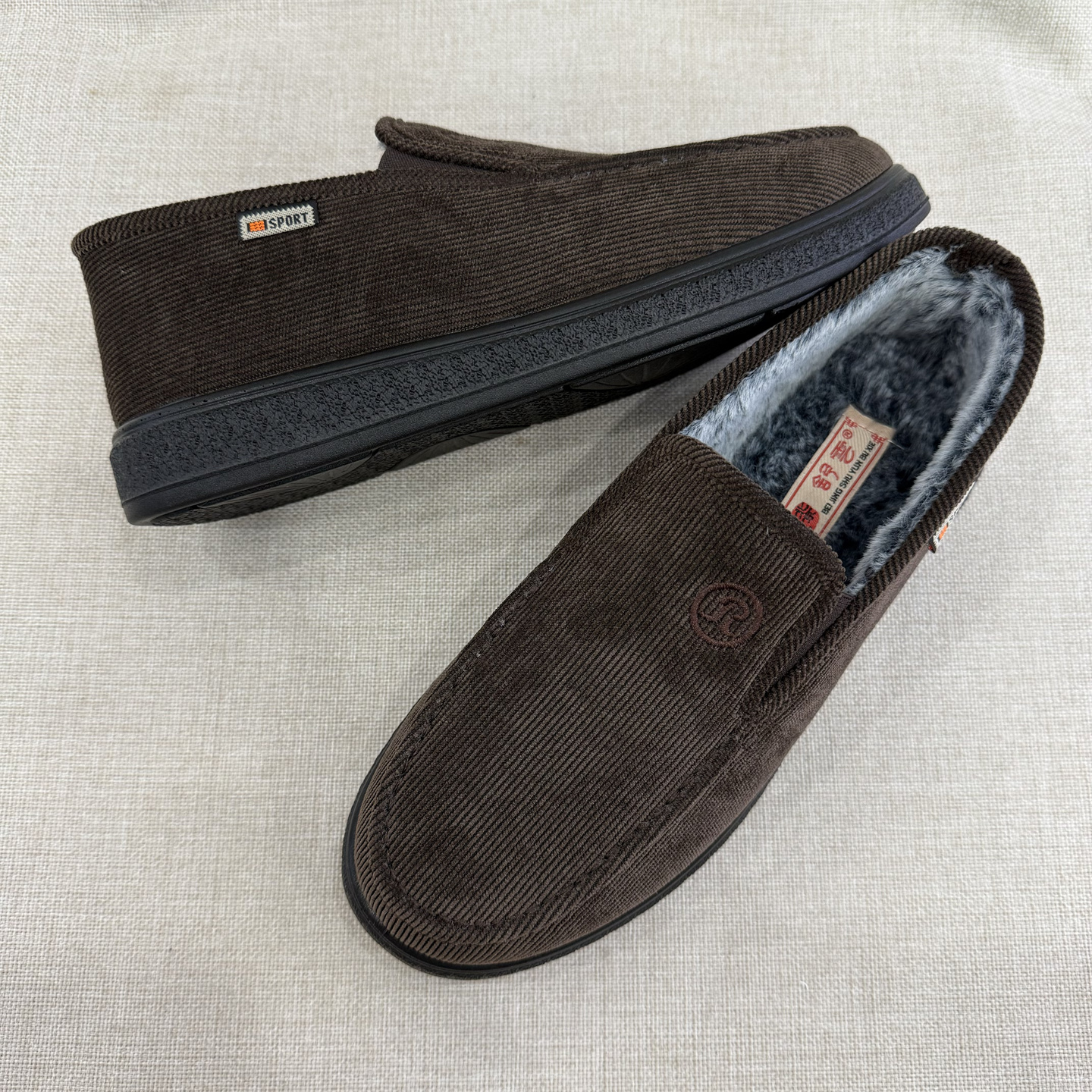 老北京灯芯绒冬季加绒男鞋