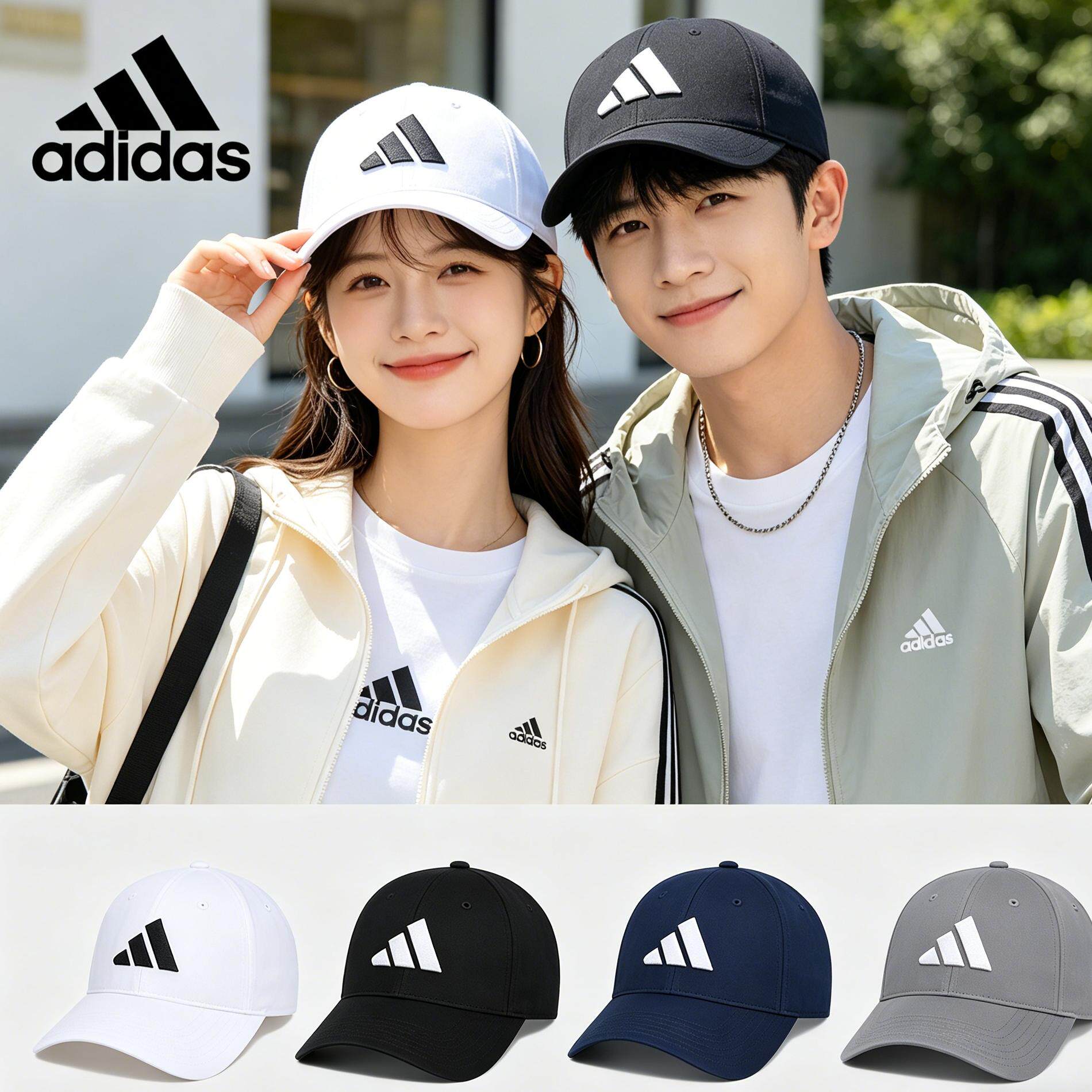 Adidas阿迪达斯鸭舌帽子男女休闲遮阳棒球帽户外透气大头围显脸小