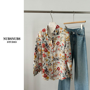 彩色花卉肌理感 3.31大林自制 繁花 100苎麻 度假休闲衬衫