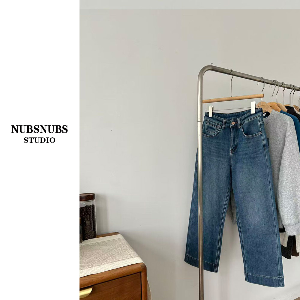 （开价）(直筒加厚绒）莱赛尔一条过冬的窄版小个子牛仔裤