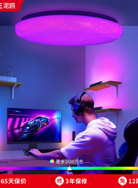 电竞房氛围灯卧室吸顶灯游戏电脑房剧本杀RGBCW七彩色智能星空灯