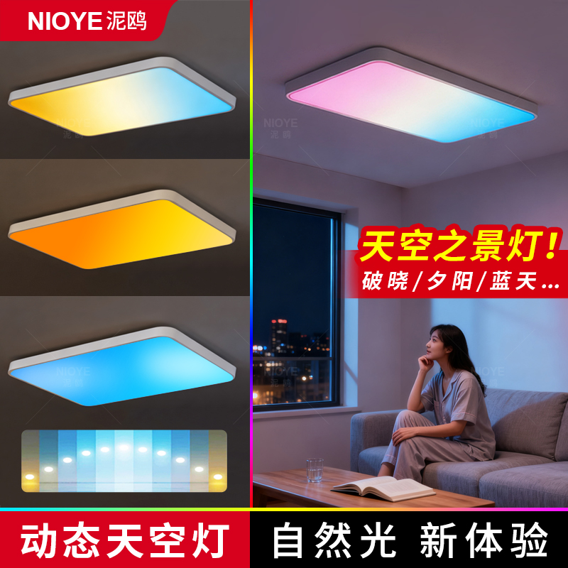 动态天境灯客厅灯青晴空吸顶灯