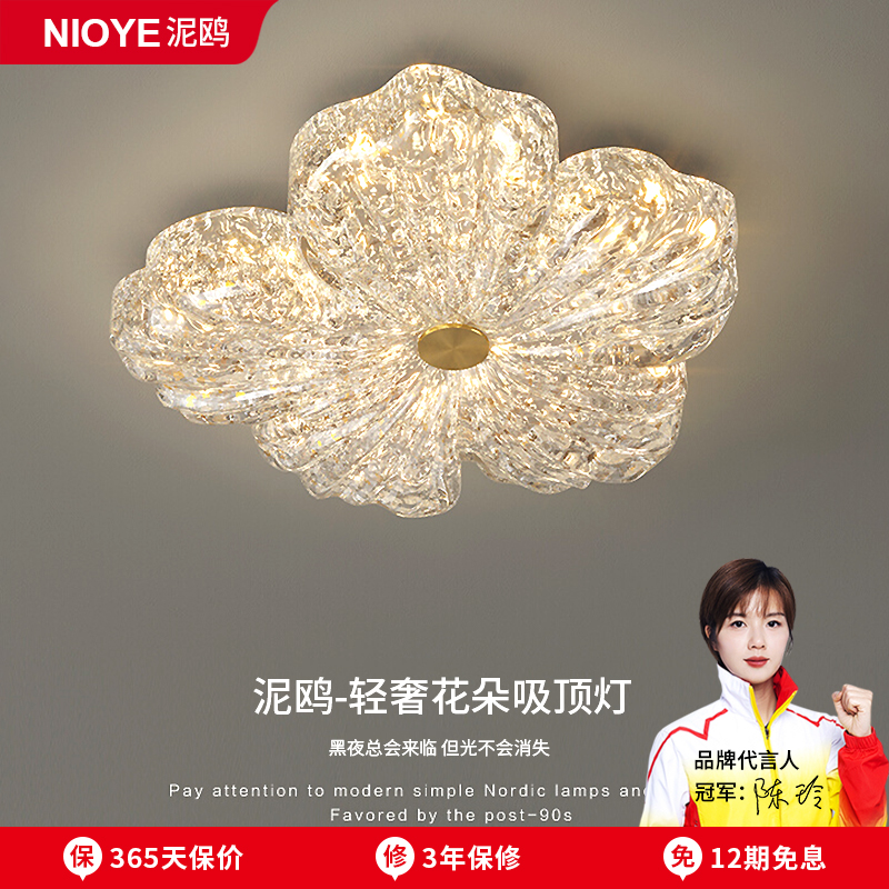 花朵吸顶灯卧室房间轻奢高级感