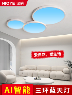 青晴空灯自然光明装吸顶圆形现代简约大气客厅主灯2025新款天空灯