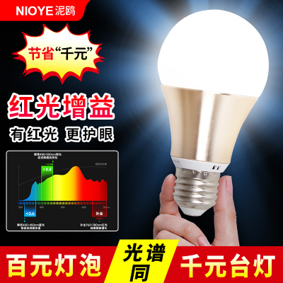 普瑞全光谱护眼灯泡e27螺口LED灯防近视学生儿童学习专用台灯灯泡