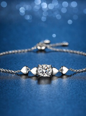 源头工厂牛头 莫桑石手链女925银链情人节生日礼物厂家一件代发