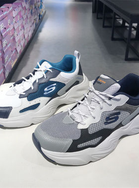 skechers斯凯奇新款时尚休闲校园鞋网布复古老爹鞋熊猫鞋 237000