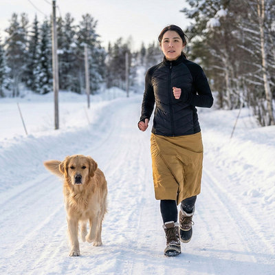 LUCKSTONE多挂点夹棉保暖雨裙 防风轻量正反穿 通勤登山露营雪地
