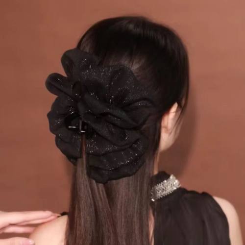 高级感鲨鱼夹后脑勺头饰发卡2025新款蝴蝶结抓夹女显发量发夹头花