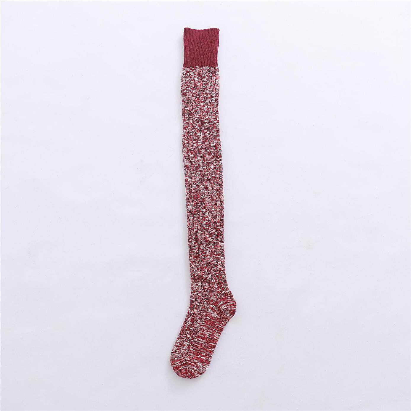 가을 겨울 여성용 양말 긴 양말 무릎 위의면 양말 허벅지 양말까지 긴 양말 무릎 패드 따뜻한 니트 여성 양말 두꺼운