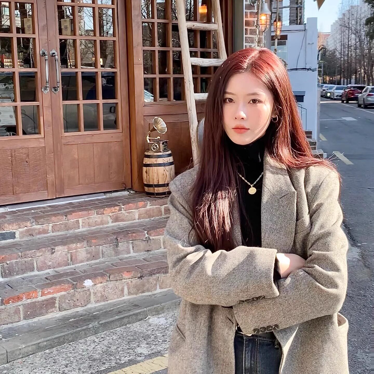 中长款毛呢西装女宽松高级秋冬呢毛呢外套