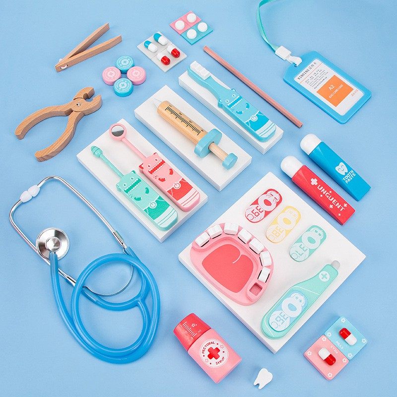 蒙氏|儿童小医生木制过家家仿真塑料盒医药箱套装男女孩点滴架木,玩具/童车/益智/积木/模型,科学实验,淘宝优惠券,粉丝福利购,淘宝优惠卷