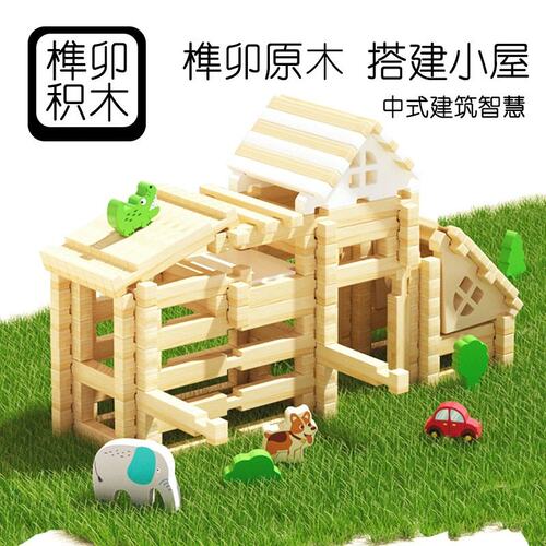 木质儿童益智玩具圣诞节礼物小学生早教diy榉木拼搭鲁班榫卯N-70