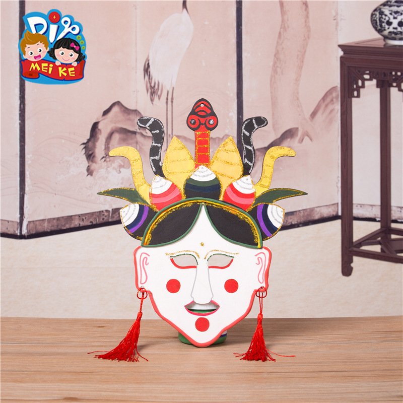 戏曲花旦线稿图色面具儿童手工diy彩绘手绘填色中国风京剧脸谱图片
