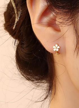 花朵耳环女INS网红时尚气质耳钉耳饰925银耳圈简约新款小清新耳扣