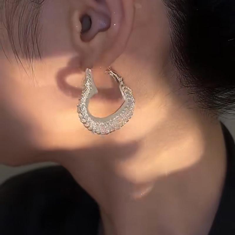 2024年新款潮流银色圈圈耳环
