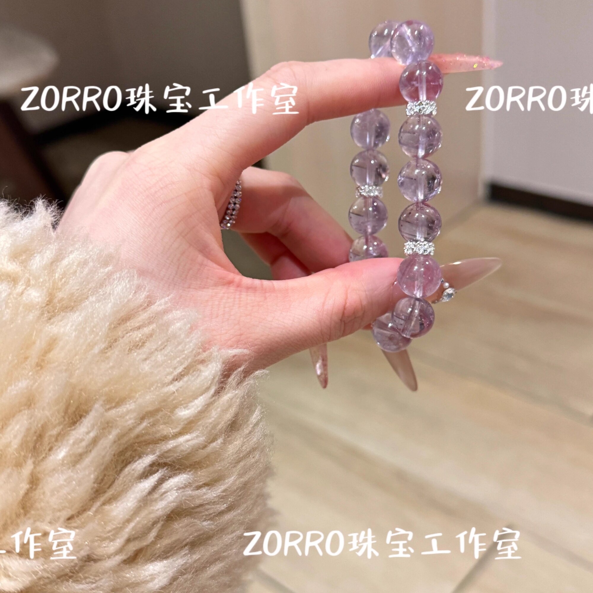 ZORRO原创丨天然紫水晶手链女好运智慧浅色冰种财运手链事业财富