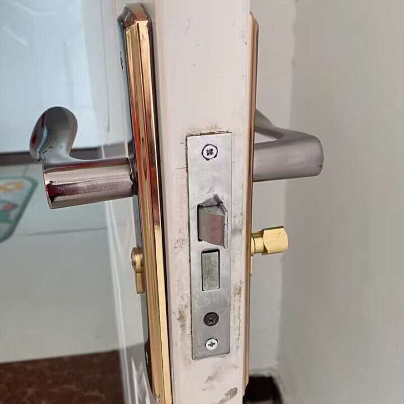 老式门木门老式黑色静音内门铝合金门房门锁旧门换锁卫生间三件套