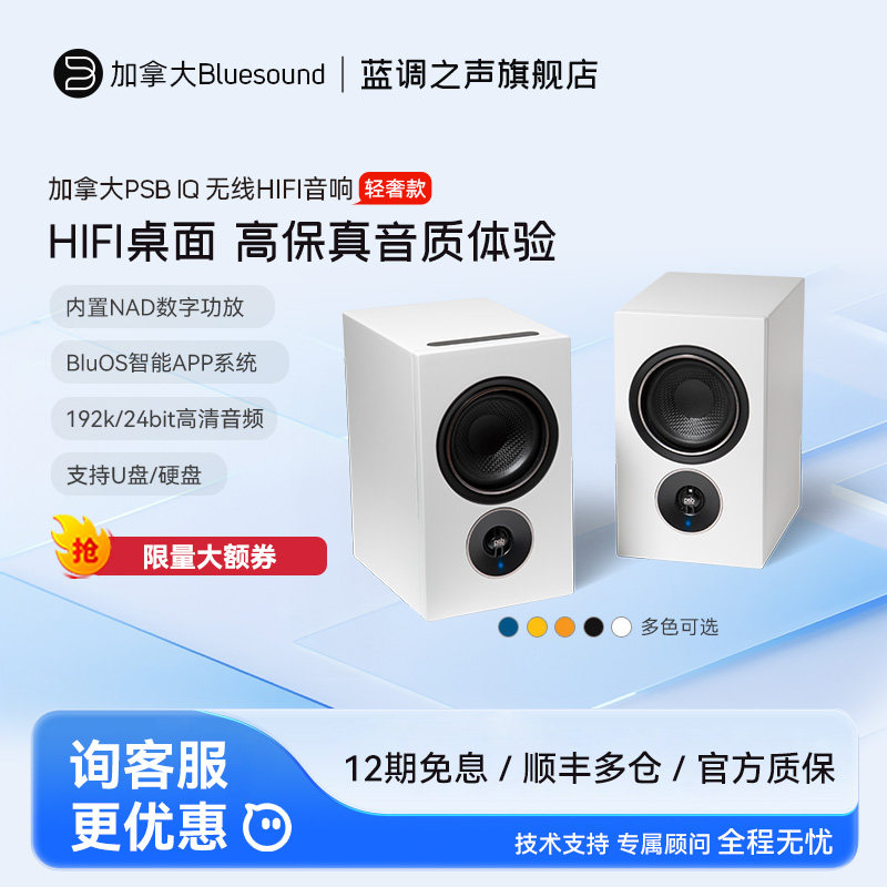 加拿大保罗巴顿PSB ALPHA IQ无线流媒体HIFI音箱有源家用蓝牙音响