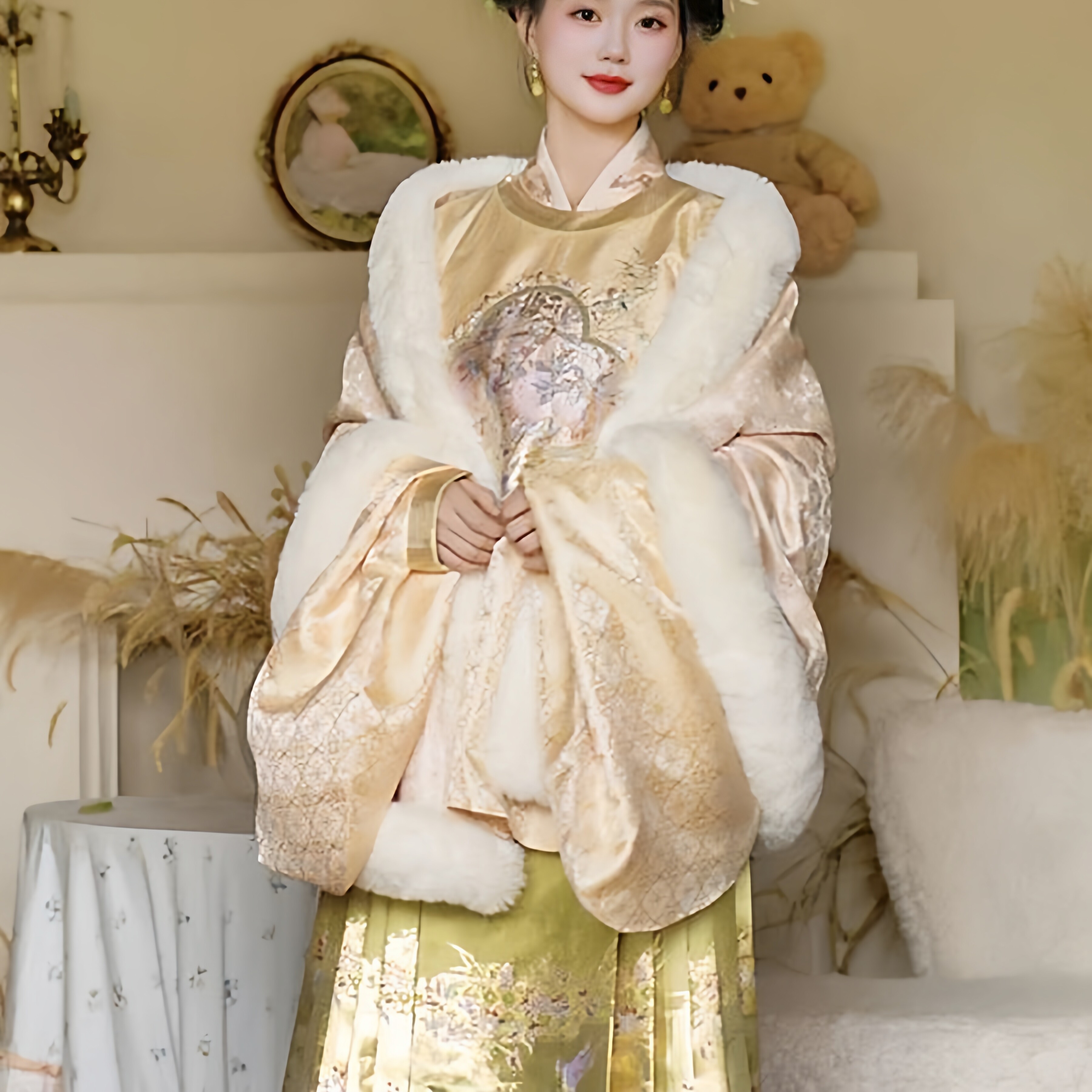 新款明制圆领琵琶袄贵女千金套装