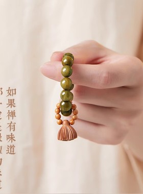 绿檀手捻小串手玩把件女绕指柔小手捻手串把玩件指尖文玩小手捻