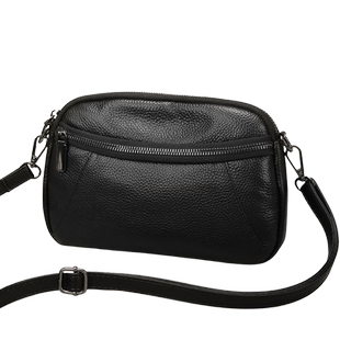 真皮小包女包2026新款潮百搭软皮斜挎包女士迷你双拉链单肩小包包