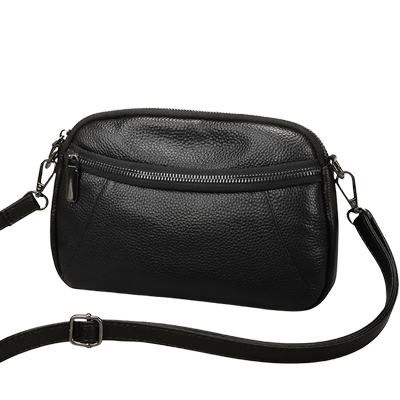 真皮小包女包2025新款潮百搭软皮斜挎包女士迷你双拉链单肩小包包