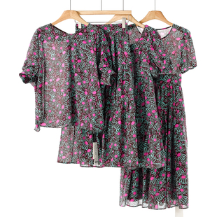 70.8%粘纤 夏装 田园风印花系列短袖 连衣裙223弜 栖