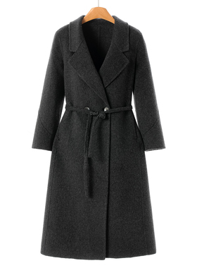 YYDS品质跟款式~【之】冬装韩范系带开叉双面呢长毛全毛大衣117