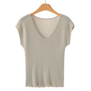 62%粘纤 纯色毛针织衫 兰 V领套头包臂袖 601 春装 269