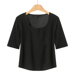 方领短袖 26春装 辣妹露腰短T恤791 真情 269西湖阁老