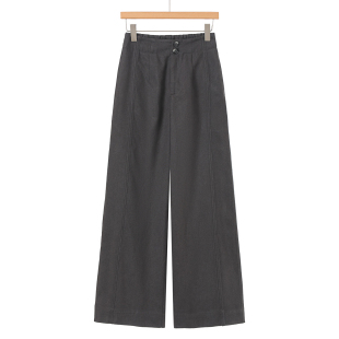 纽扣高腰天丝松紧拖地阔脚裤 489 春装 境 337 55%莱赛尔