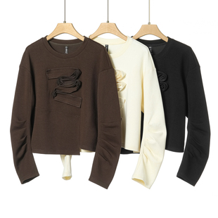 立体拼接条堆堆袖 春季 不对称卫衣721 漠 459西湖阁老