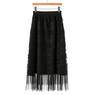 木耳花边仙女风松紧网纱半身裙693 春装 599西湖阁老 栖