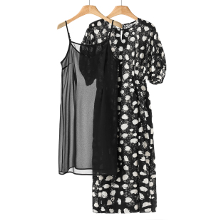 圆领修身 夏装 花色吊带内衬连衣裙两件套212 莫Y 869西湖阁老