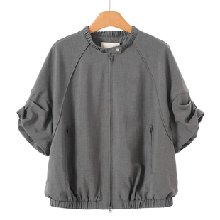 松紧圆领堆堆袖 春装 刺绣外套532 栖 699西湖阁老