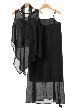 899 85%莱赛尔【HO】春装 *绍 吊带连衣裙+不规则小衫260